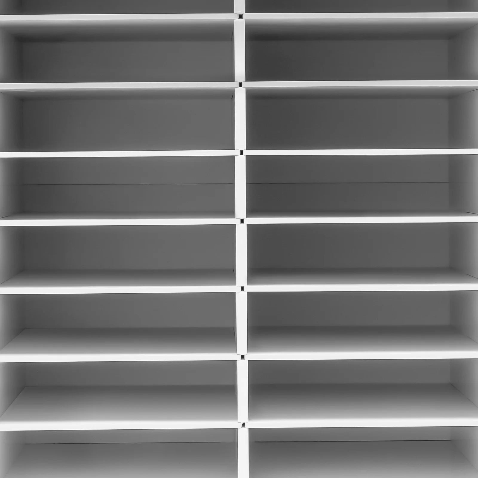 36 Slot Wood Literature Organizer Adjustable File Sorter 36 Compartments White