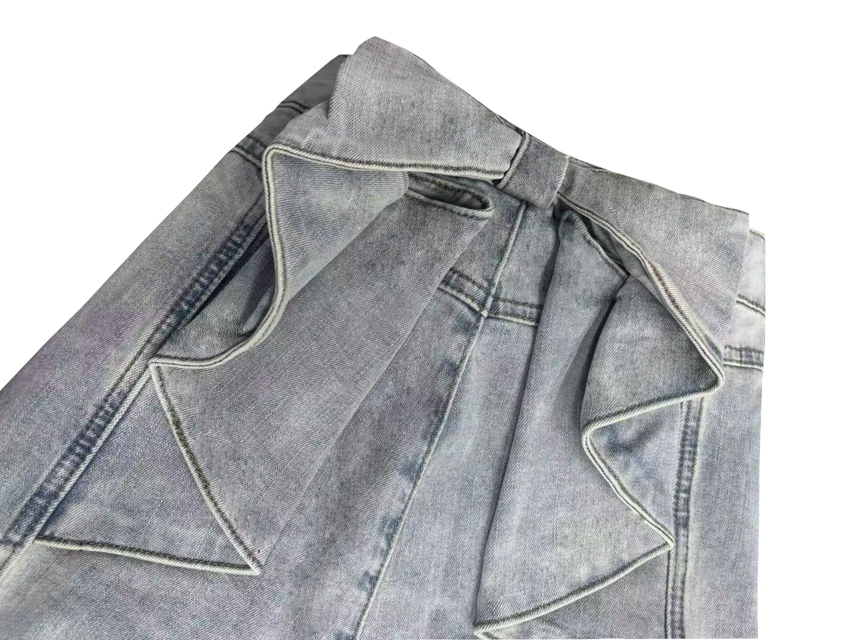Three-dimensional butterfly jeans with a sense of design, female 2025 summer high waist and slim hip bell bottoms (small)