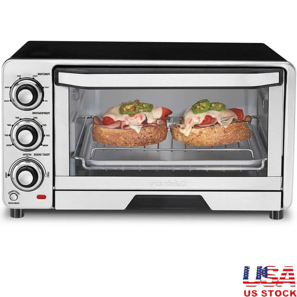 Custom Toaster Oven Broiler 1800W Stainless Steel Nonstick Easy Clean 6 Slices Toast 11 Inch Pizza Automatic Shutoff Bake Broil