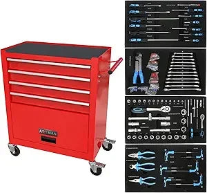 Drawers Rolling  Chest Cart With Tool Sets. Storage Cabinet, 24.4 Toolbox Cart With 4 Wheels. Portable  Cabinet