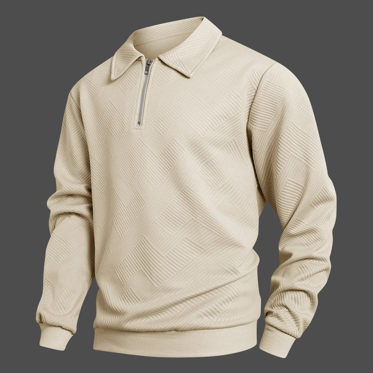 Men's solid color zipper hoodie with lapel for autumn and winter, suitable for shopping, traveling and daily wear