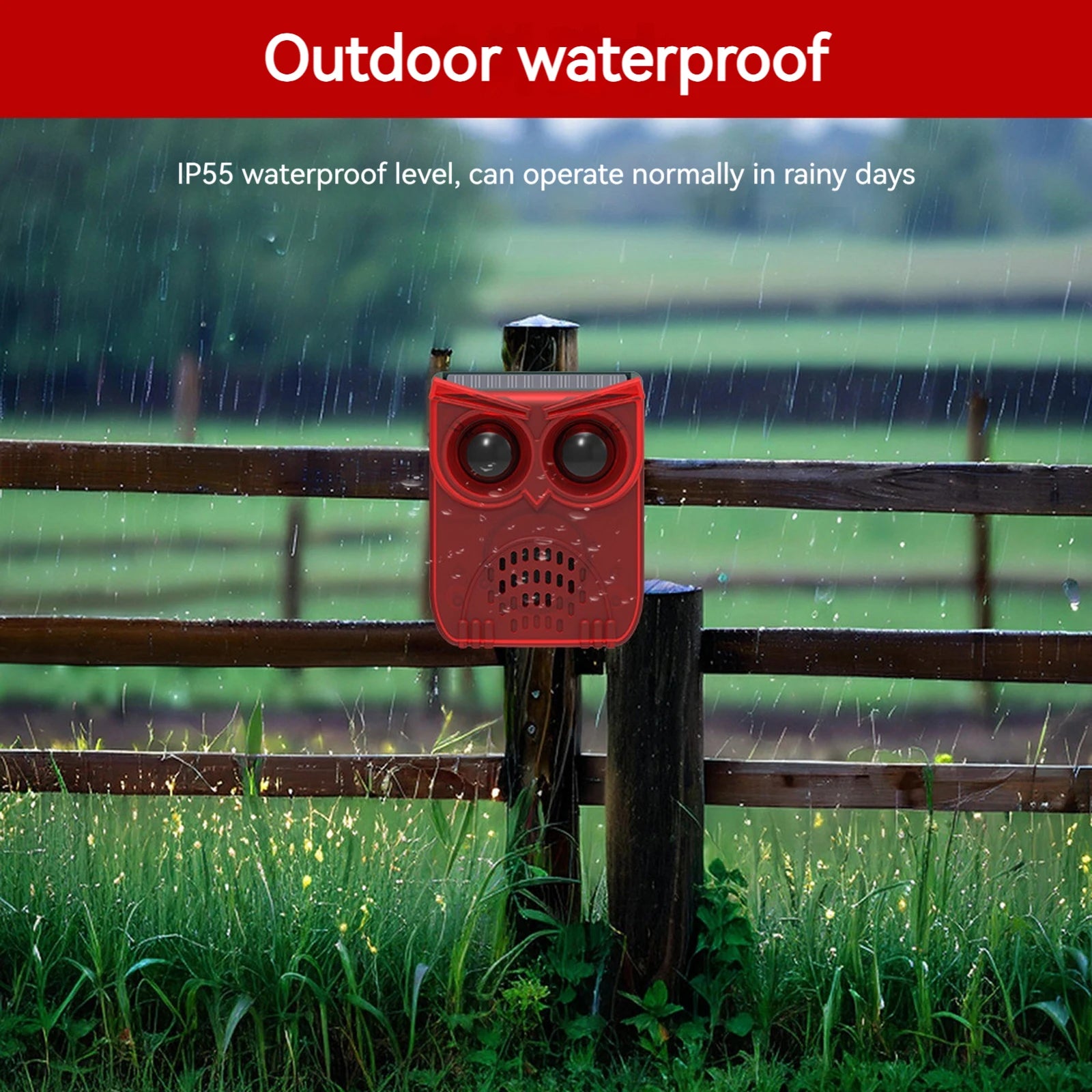 Solar Outdoor Motion Sensor Alarm Waterproof Home Security Alarm Dog Barking&Gunshot Sound Loud Noise Maker for Yard Farm Garden