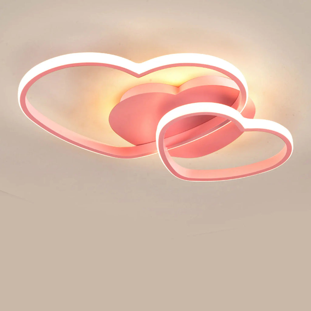 Pink Heart Shaped Ceiling Light Stylish Heart - Design Ceiling Light for Bars Salons Lofts Studies, Children's Rooms Hotel Rooms