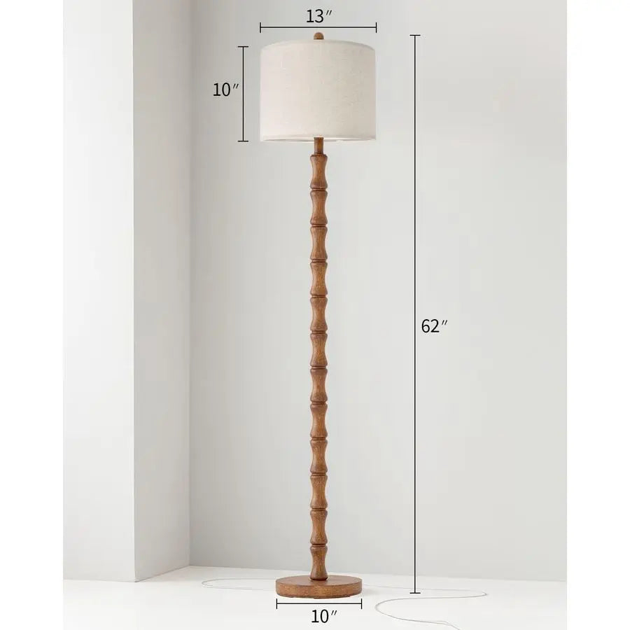 62 Rustic Floor Lamp for Living Room, Retro Farmhouse Floor Lamp Rotary Switch, Resin Standing Lamp for Living Room, Corner, Din