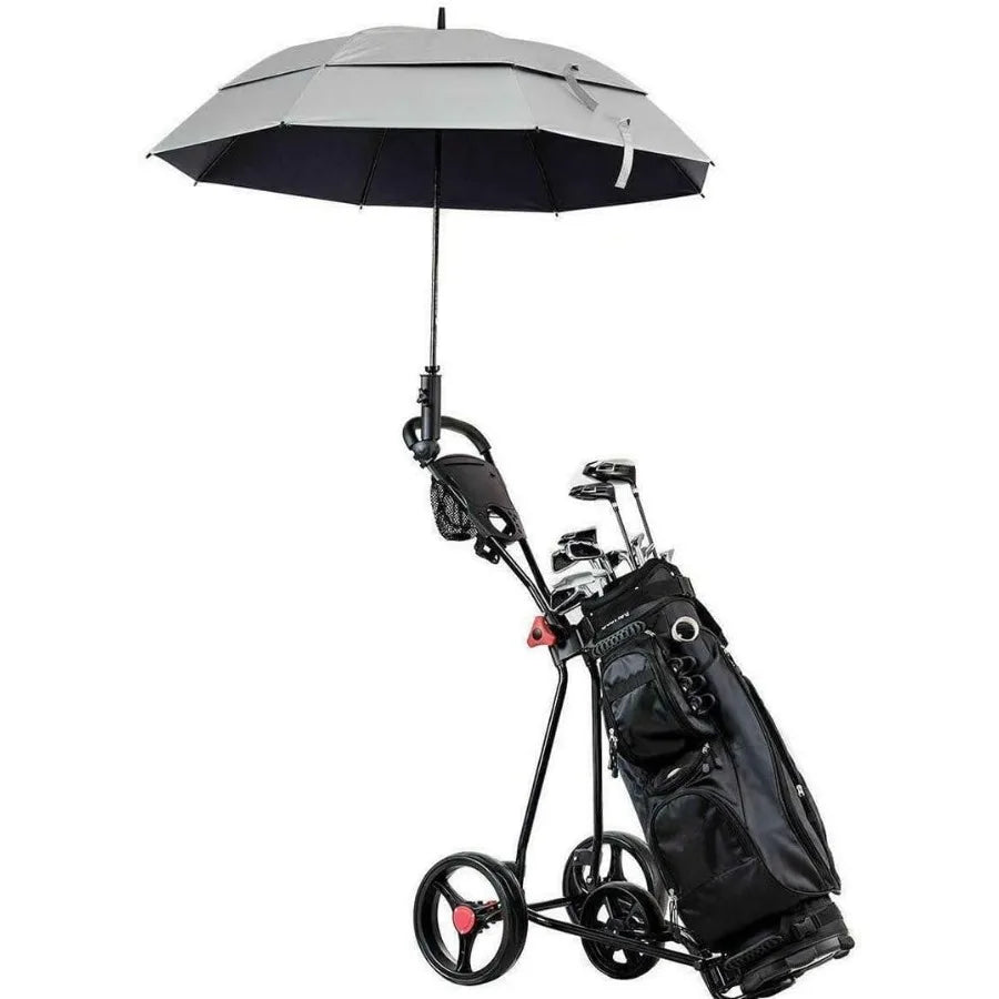 Hoveroid 3 Wheel Foldable Lightweight Golf Push Cart with Foot Brake Walking Golf Cart for Golf Clubs Push Cart with Black Fini
