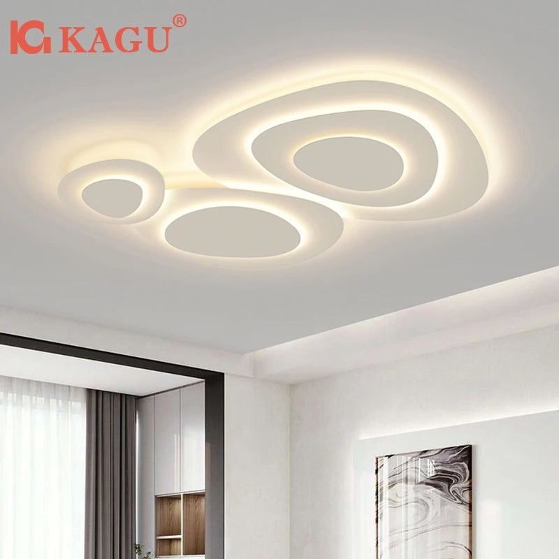 Modern and Simple White LED Ceiling Lamp Milk White Wind Living Room Dining Room Lamp Bedroom Kitchen Ceiling Lamp Indoor Lighti