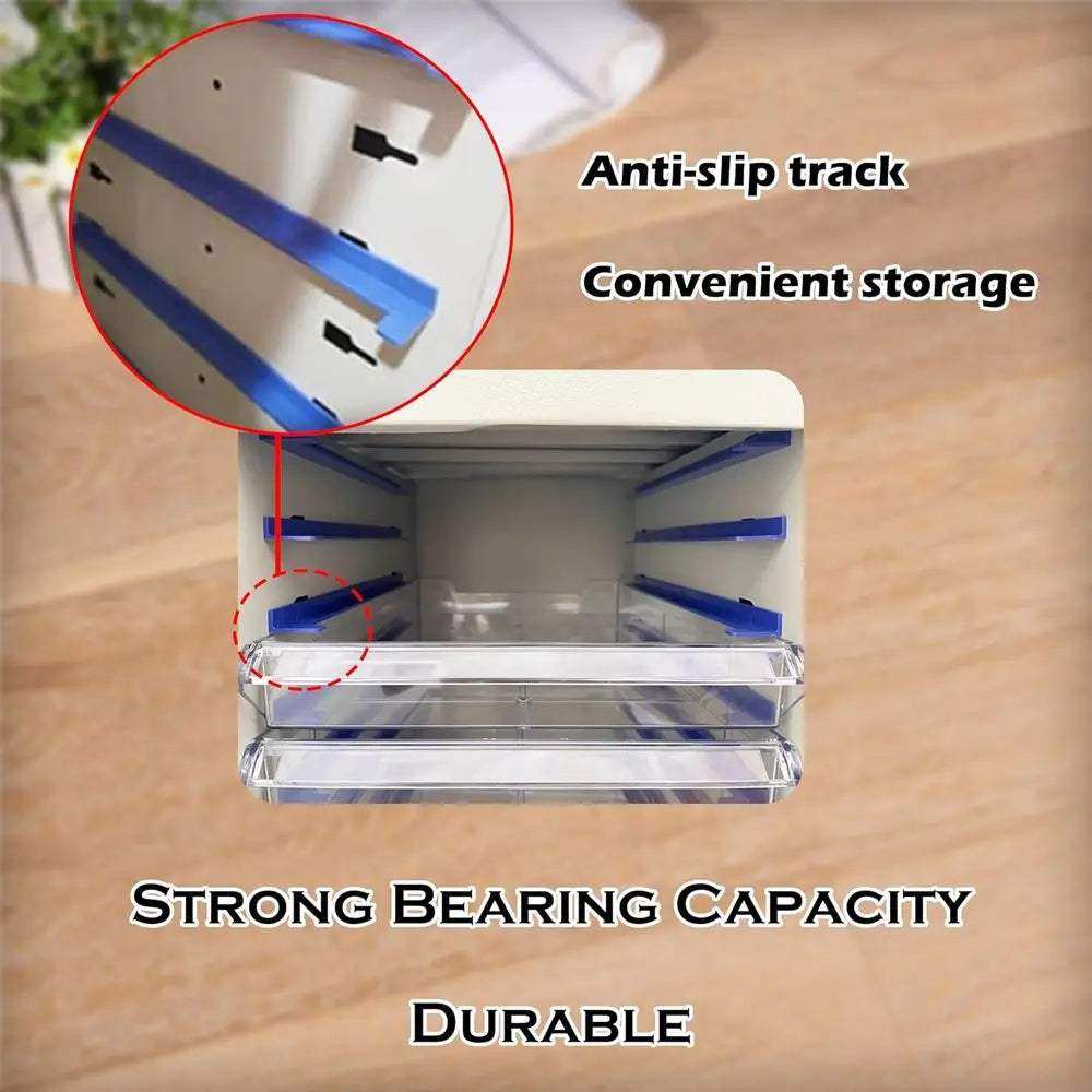 36-Drawer Steel Office Storage Cabinet with Transparent Drawers and Curved Handles for Small Items Organization