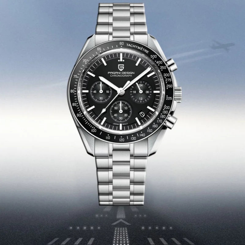 PAGANI DESIGN 500 Speedometer circle Sport Chronograph AR Sapphire Japan Movt Luxury Men watch 316L All Steel Luminous Man watch