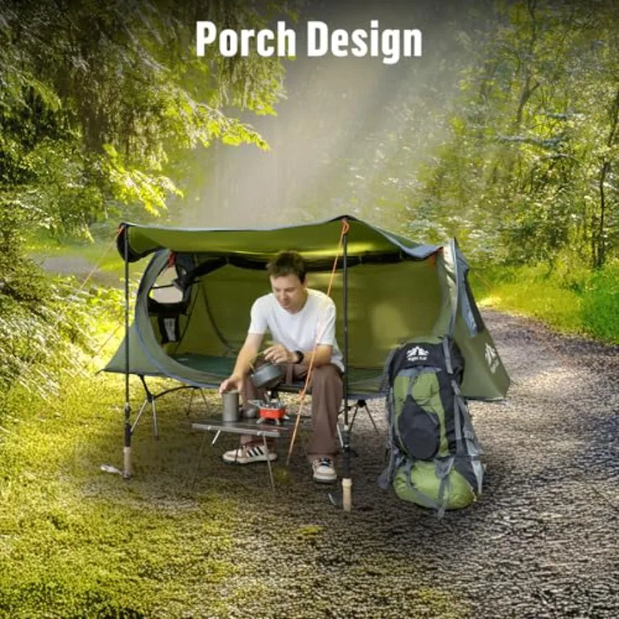 Popup Camping Tent: 1 Person Tent Waterproof Instant Easy Setup Tunnel Tent Fits with Camping Cot Excluded