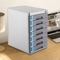 Aluminum Alloy Drawer Organizer with 7 Compartments Lockable for Office Files Documents and Supplies Desk Storage Unit