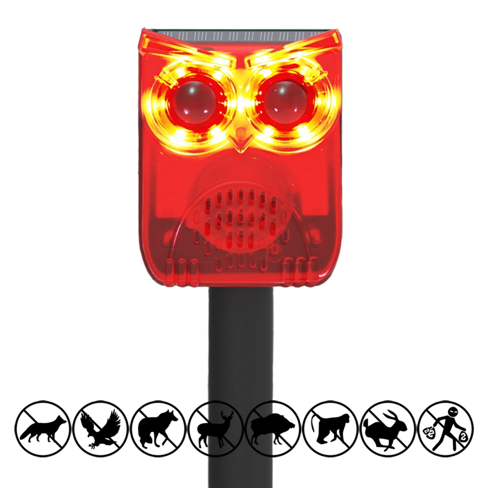 Solar Outdoor Motion Sensor Alarm Waterproof Home Security Alarm Dog Barking&Gunshot Sound Loud Noise Maker for Yard Farm Garden