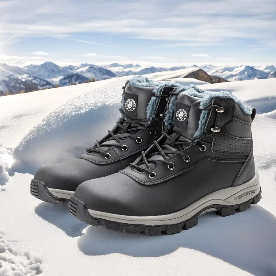 Winter Steel Toe Boots for Men Snow Work Boots Slip Resistant Safety Shoes Indestructible Industrial Construction Working Boots