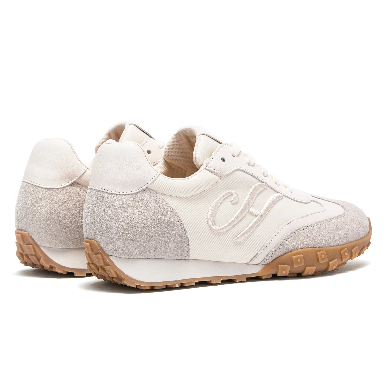 CHCH Women's Vulcanized Shoes 2025 Autumn New Edition Letter Embroidered Apricot Women's Outdoor Walking Shoes