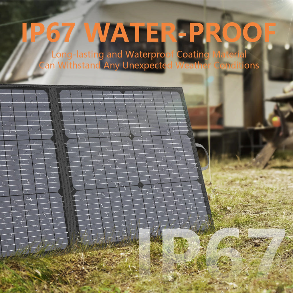 MHPOWOS Portable Solar Charger 40V 220W Foldable Solar Panel Kit for Jackery Bluetti Ecoflow Power stations RV Camping Patio