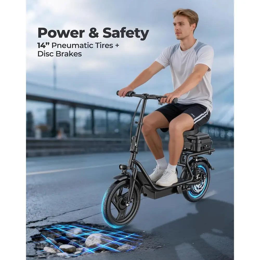 Electric Scooter for Adults - 19MPH & 15/21-Mile Range, 350W Motor, 8.5" Solid Tires with App Control & Dual Brake System