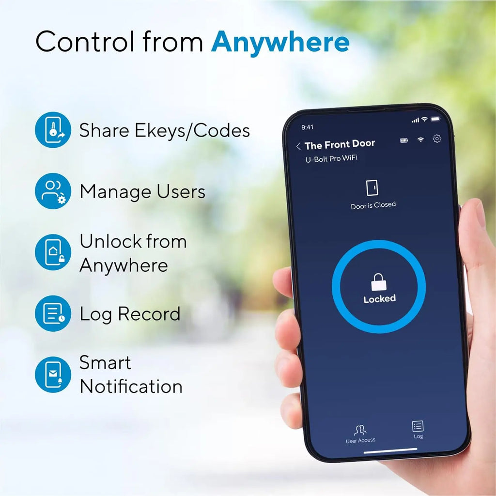 WiFi Smart Lock with Fingerprint, Keypad, App Control, Auto Unock, IP65 Waterproof for Easy Home Security