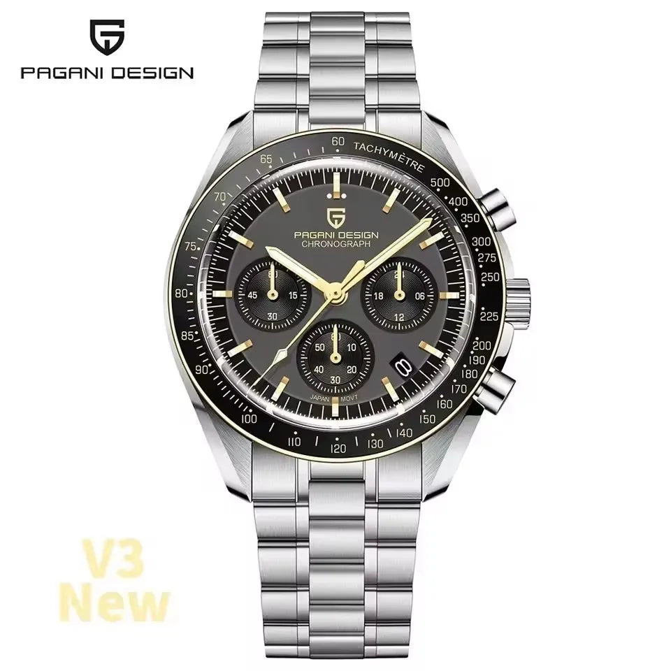 2025 New PAGANI DESIGN Saturn Men's Watches Luxury Quartz Watch For Men Chronograph Wristwatches AR Sapphire Waterproof Luminous