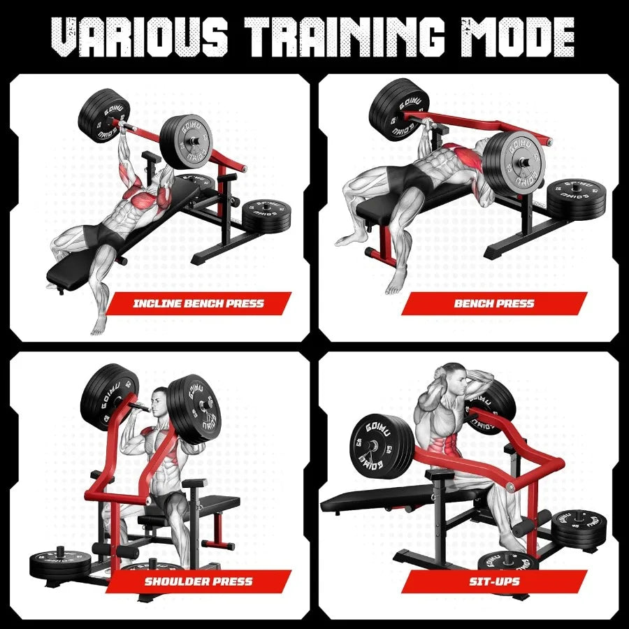 Chest Press Machine Z1PRO Weight Bench Press Machine with Independent Arms Adjustable Flat Incline Bench Press for Chest AB Wor
