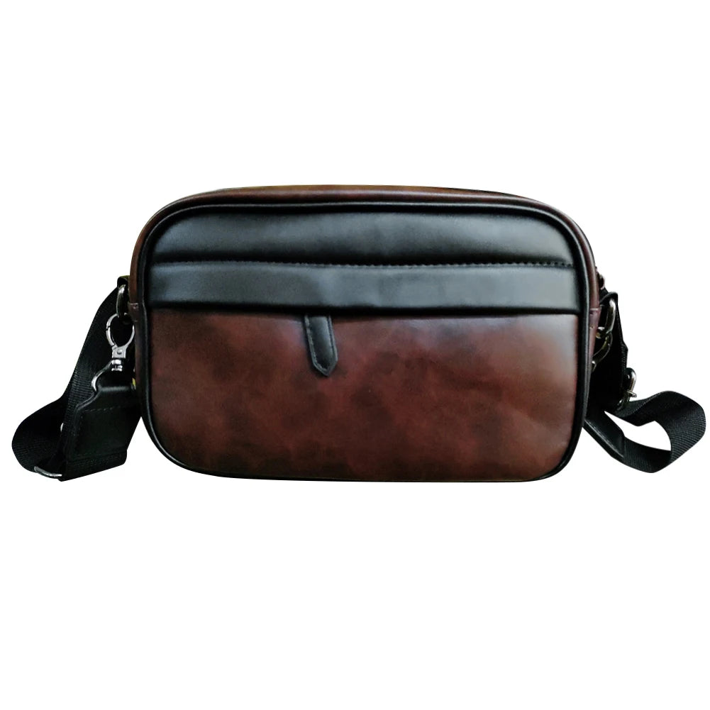 Casual Business Male Messenger Bag Wide Strap Shoulder Messenger Bag Small Square Plaid Designer for Travel Work Male Sling Bags