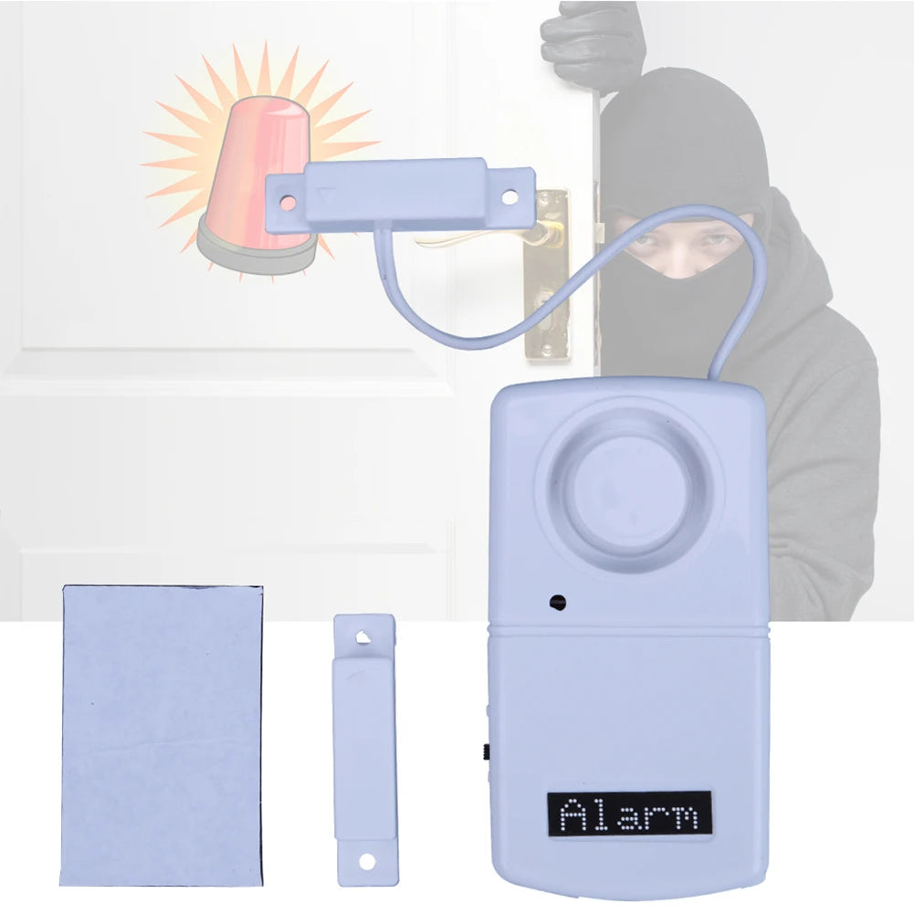 Mini Door Window Alarm Battery Powered Sticky Alarm Sensor Detector Loud Voice Easy Installation Lightweight for Factory Company