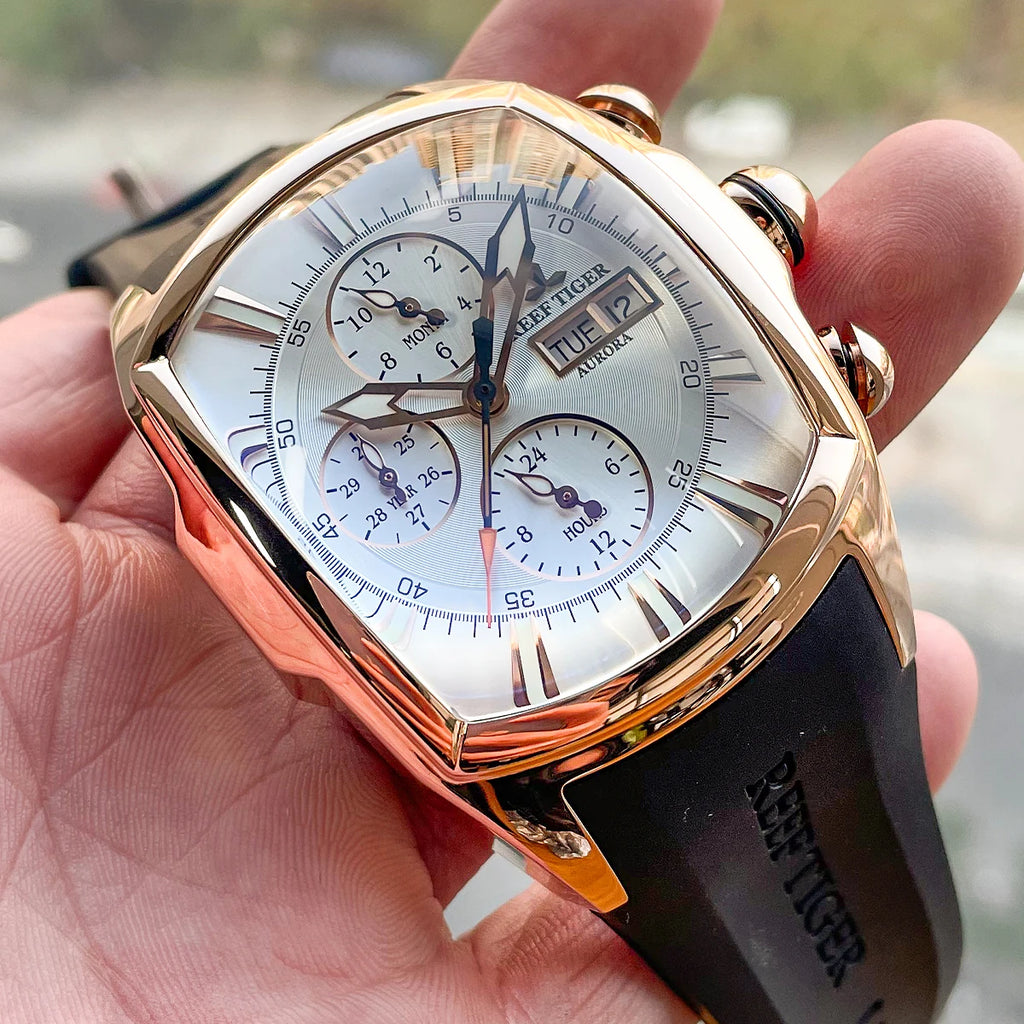 reef tiger brand men's fully automatic mechanical watches, business men's watches, fashionable men's sports watches, Valentine's