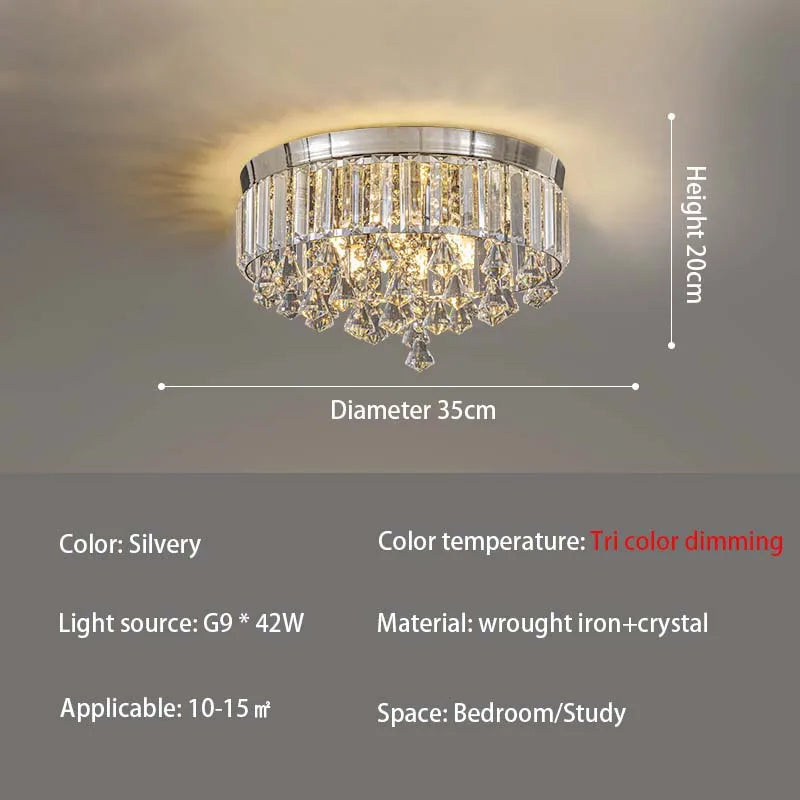 Modern LED Crystals Ceiling Lamp Living Room Decoration Bedroom Lustre Ceiling Lights Art Deco Led Chandelier Lighting Fixtures
