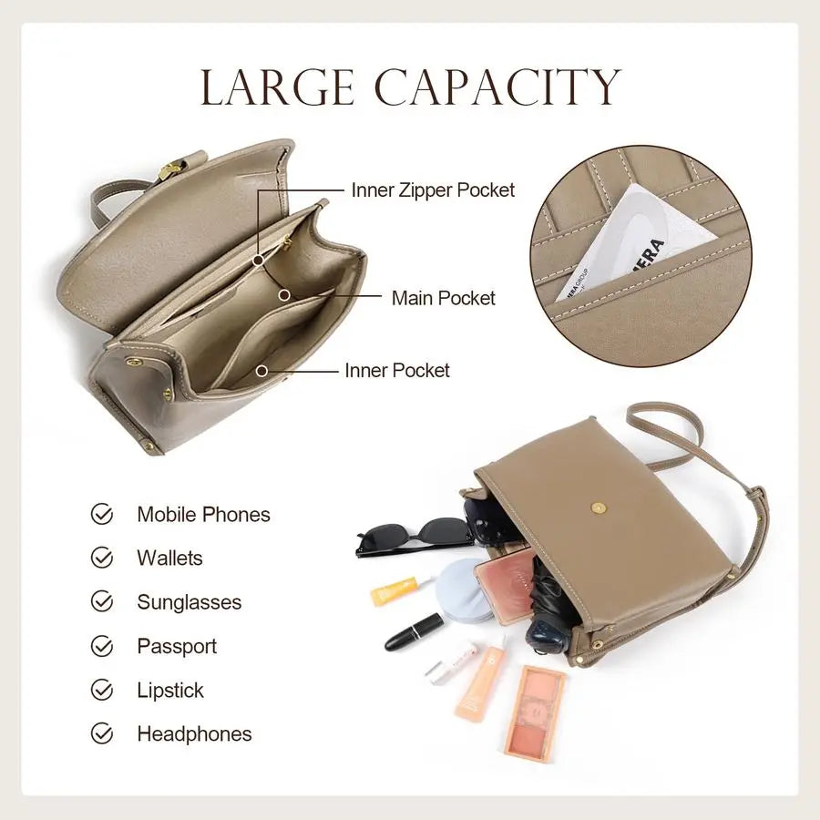 Leather Crossbody Bags for Women, Soft Handbags Shoulder Bag Top Handle Bag for Women
