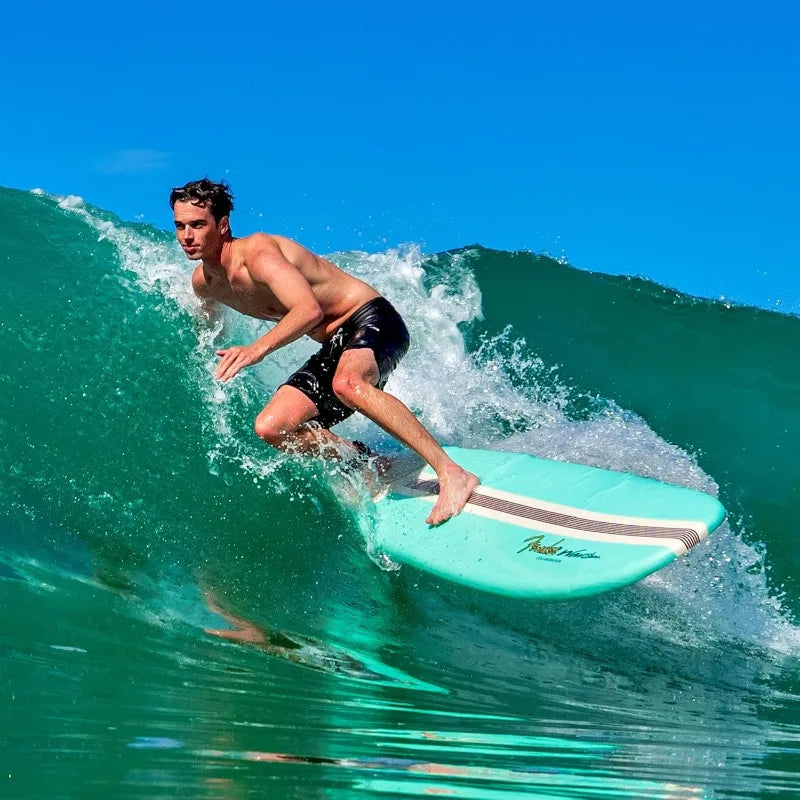 Collaboration 8ft Surfboard | Graphic top Deck with high Density Slick Bottom | for Kids and Adults | Foam Construction
