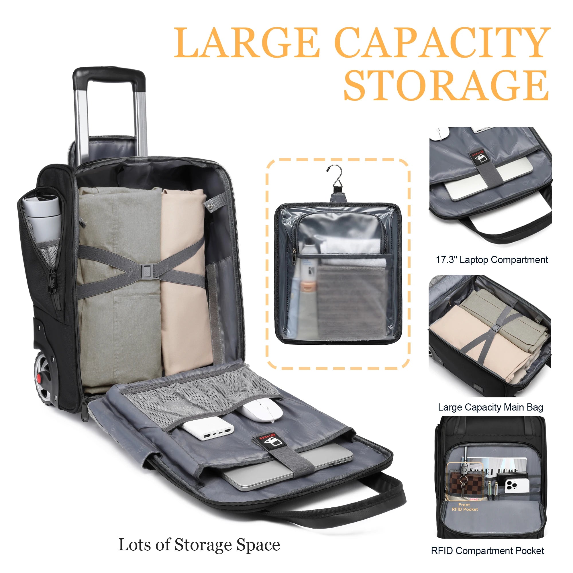 Laptop Bag Business Trolley Bags Carry-On Underseat Airlines Luggage Travel Bag with Wheels Women Men Briefcase for Men Women