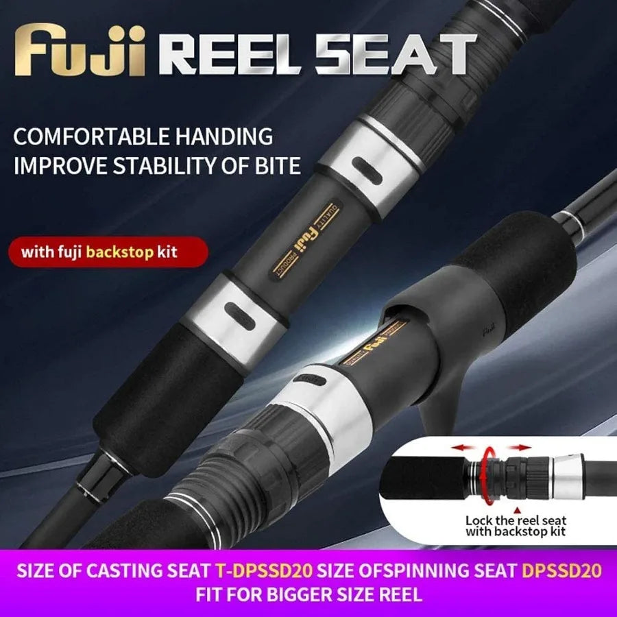 Solid Nano Tech Blank Series Matte Black Fuji Setting Size 6'6 Saltwater Slow Pitch Jigging Rod for Deep Sea Fishing Ap