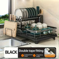 Double-tier extendable dish drainer, suitable for kitchen worktops as a large-capacity utensil rack and draining board.