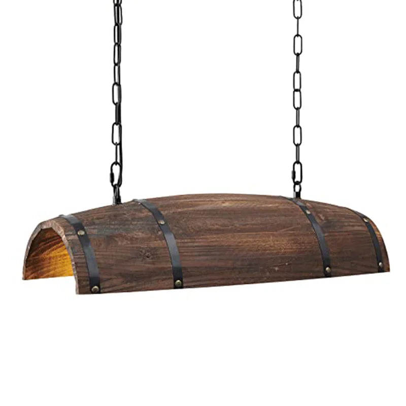 Vintage solid wood E27/E26 Wine Barrel Iron Chain Chandelier Restaurant Living Room Kitchen Bar Cafe Decor Retro Hanging Lights