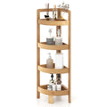 bookshelf Bamboo bathroom rack, bathroom storage rack with 4 layers Storage Space
