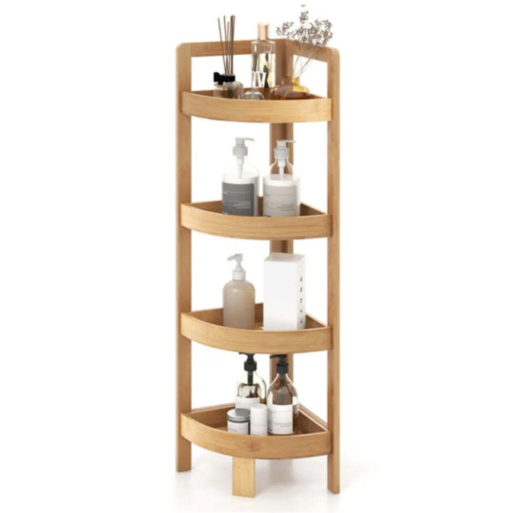 bookshelf Bamboo bathroom rack, bathroom storage rack with 4 layers Storage Space