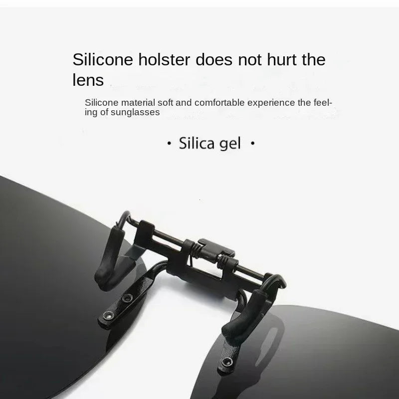 Men Clip On Sunglasse Polarized Flip up Glasses Women Gradient Photochromic Anti UV400 Sunglasses Night Vison Goggles