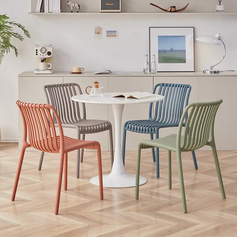Balcony Plastic Backrest Leisure Luxury Chair Home Restaurant Dining Room Chair Sillas Para Comedor Beach Chairs For Kitchen
