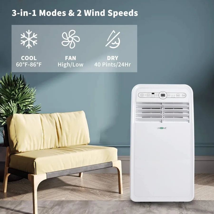 2024 New Portable Air Conditioner 8000 BTU Compact AC Unit with Cooling Dehumidifier Fan Remote Control and Window Mount Kit In