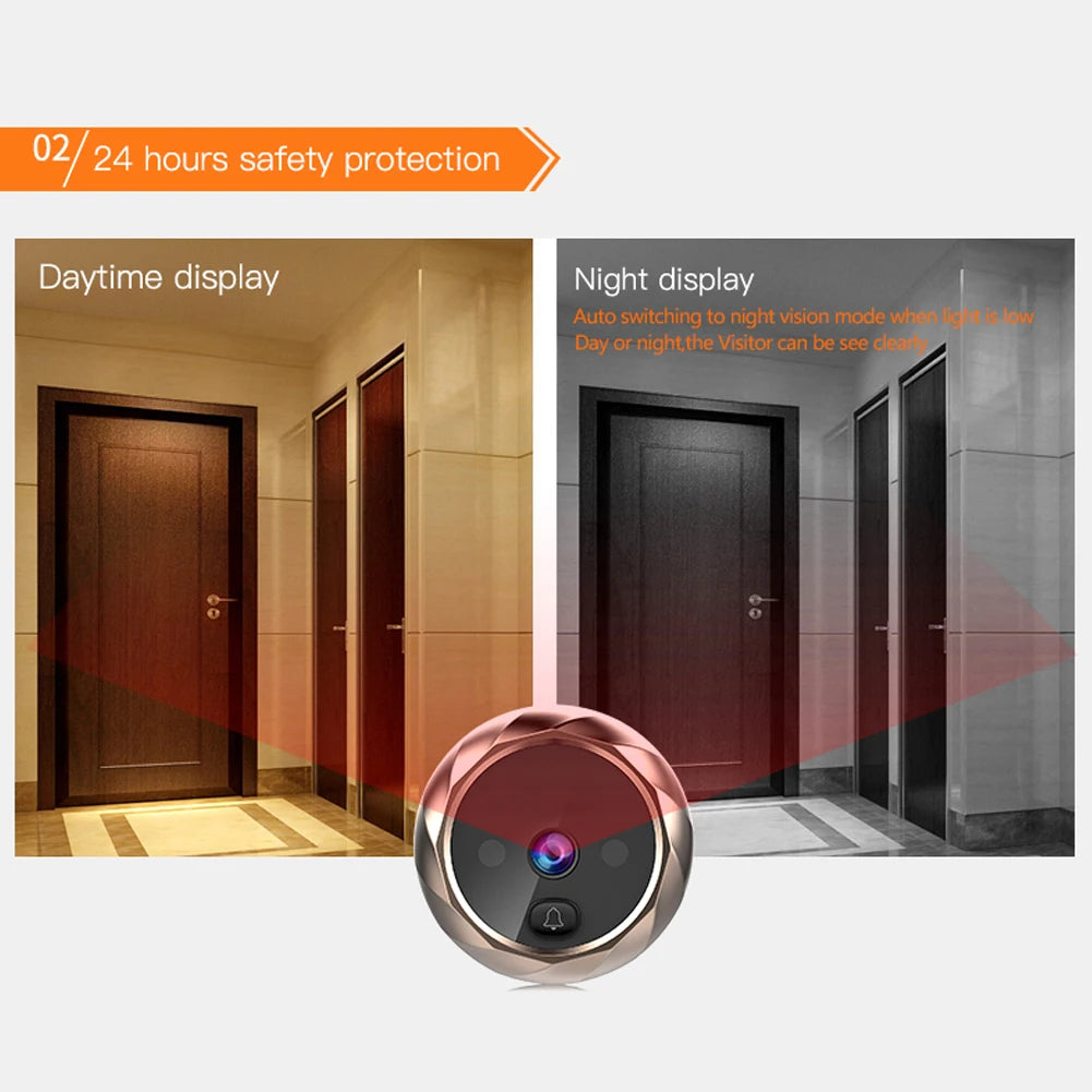 Night Vision Door Peephole Camera 2.8 inch Digital Doorbell Viewer Door Bell Peephole Viewer Video Night Vision