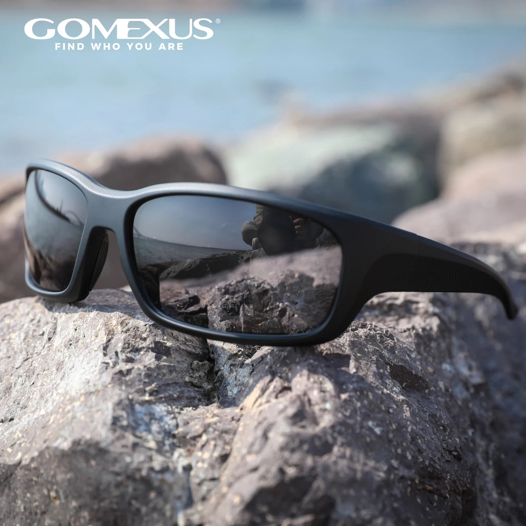 GOMEXUS Polarized Sports Sunglasses No Plastic Lens for Men Women, Fishing Cycling Golf Drving Protection UV400