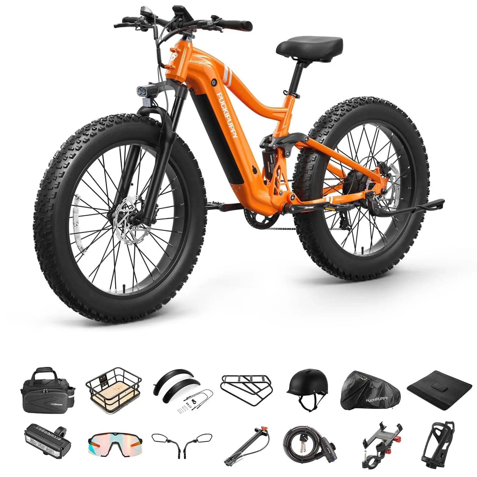 PUCKIPUPPY Boxer Electric Bike for Adults 26" Fat Tire E Bike Mountain Electric Bicycle 960W 48V 20AH Ebike with 2-Year Warranty