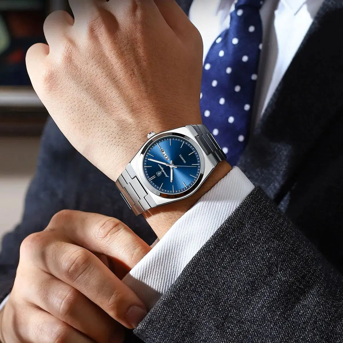 POEDAGAR Luxury Wristwatch For Men Stainless Steel Waterproof Luminous Man Watch Date Week Quartz Fashion Business Men's Watches