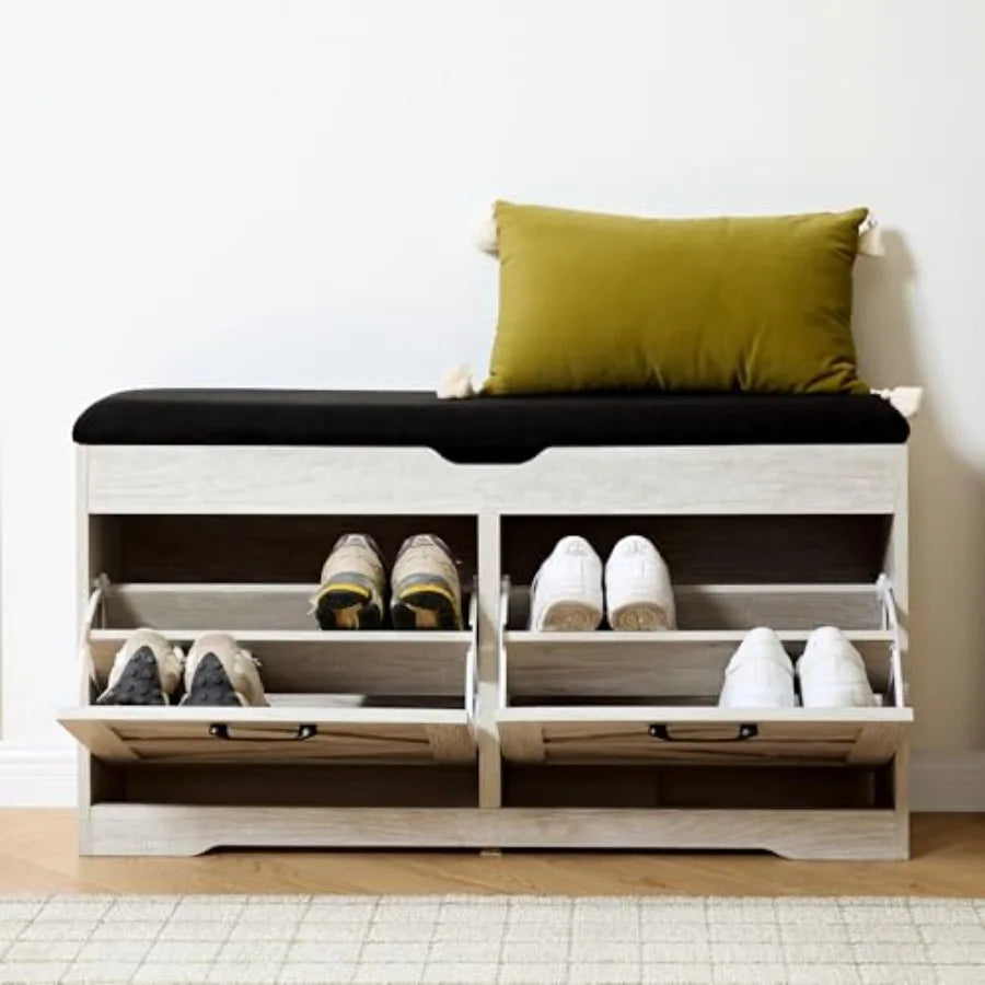 Shoe Storage Bench Cushion Entryway Bench with Storage End of Bed Shoe Benches Small Shoe Rack Benches Entry Way Shoes Cabinet