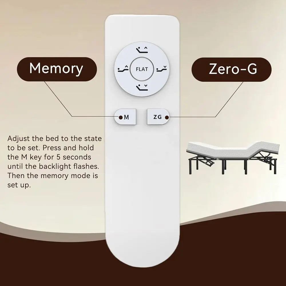Wireless Remote Queen Electric Bed Frame, Zero Gravity Adjustable Base, Easy Assembly, Head and Foot Tilt (Basic, Queen)