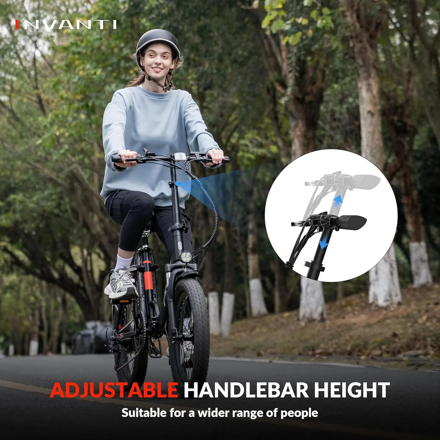 Folding Electric Bike, Peak 1000W Ebikes for Adults, 25Mph Top Speed 45Miles 20" Step-Thru Fat Tire Electric Bike for All Terrai