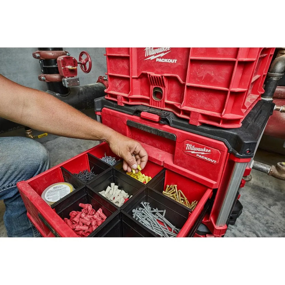 Two-Drawer Portable Toolbox with PACKOUT System for Versatile Storage and Organization