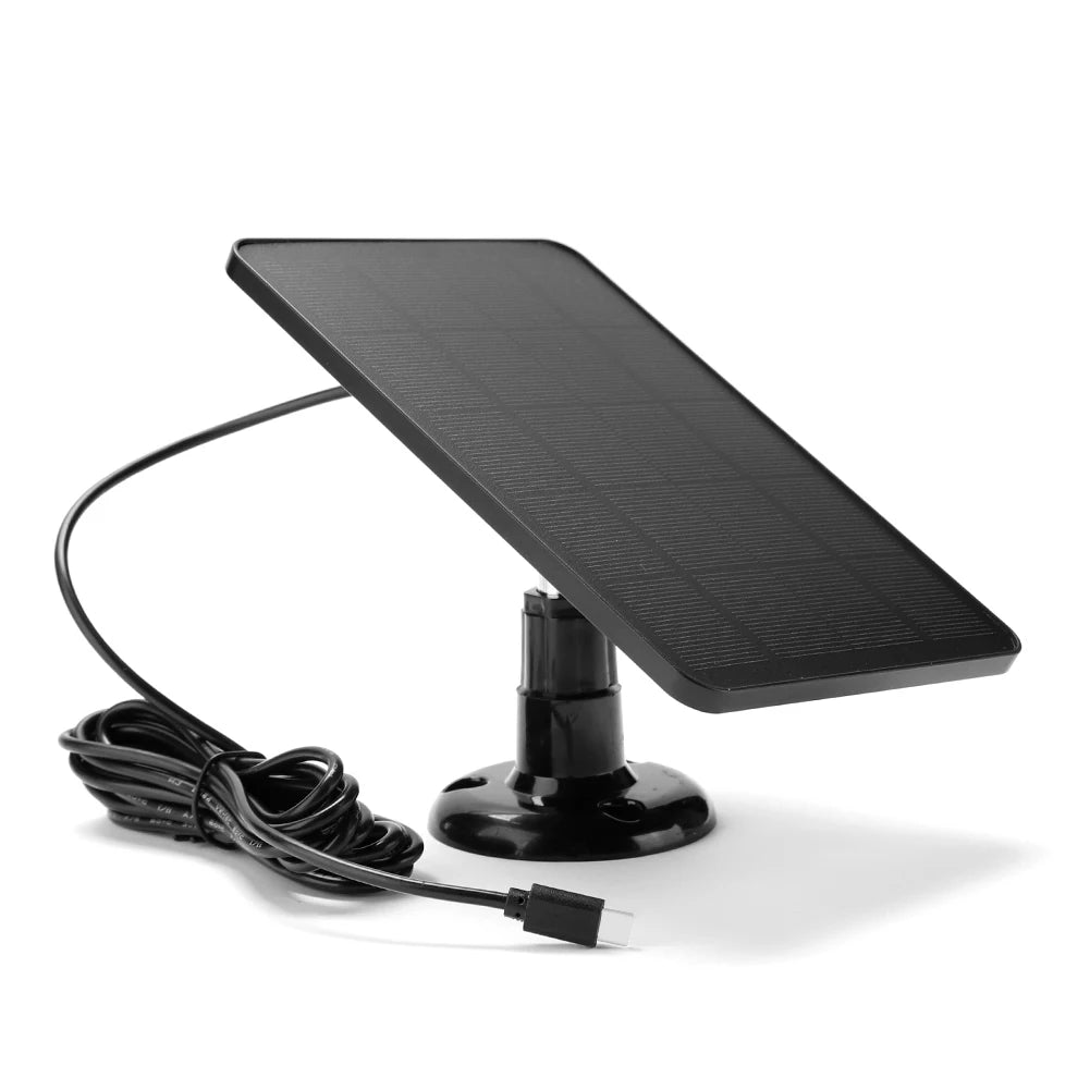 10W 5V Solar Panel for Outdoor Security Camera Waterproof Solar Board Charger With DC5521/USB-C Port for Courtyard Lights