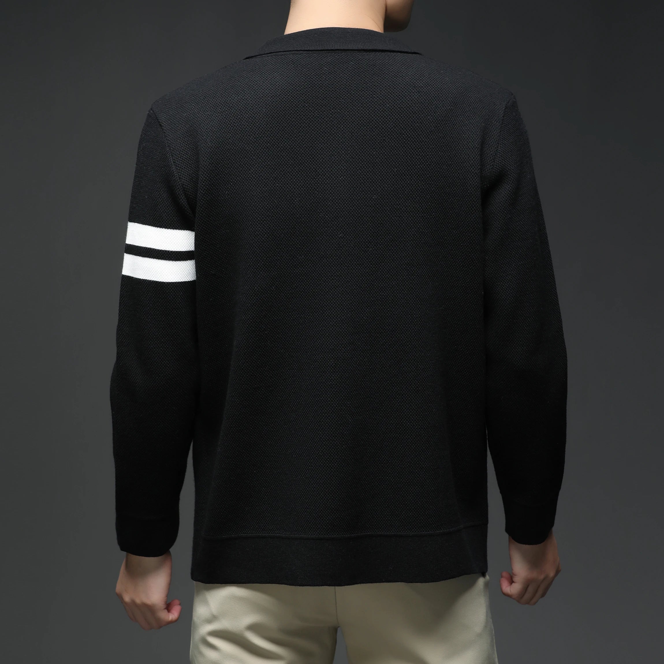 Men's knitted cardigan collar autumn and winter men's sweater fashion versatile leading sweater jacket