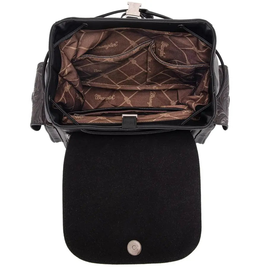 West Wrangler Backpack Purse for Women Men Western Backpack Floral Tooled Travel Bags