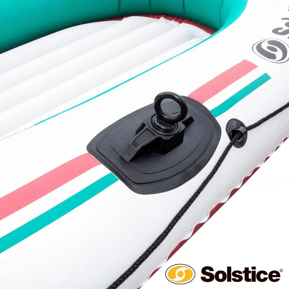 Inflatable Boat for Lakes, Rivers & Beaches – Heavy-Duty Raft with Swivel Oar Locks, Rod Holders & Inflatable Seats – Voyager, F