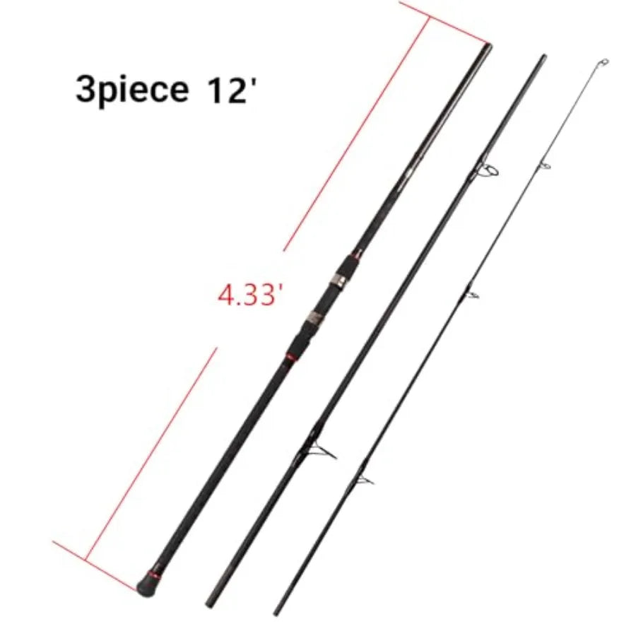 Surf Spinning Fishing Rod 2Piece Graphite Travel Fishing Rod for Saltwater and Freshwater Angling Compact Design with 1